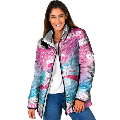 Australia Hereditary Cancer Awareness Padded Jacket Never Give Up