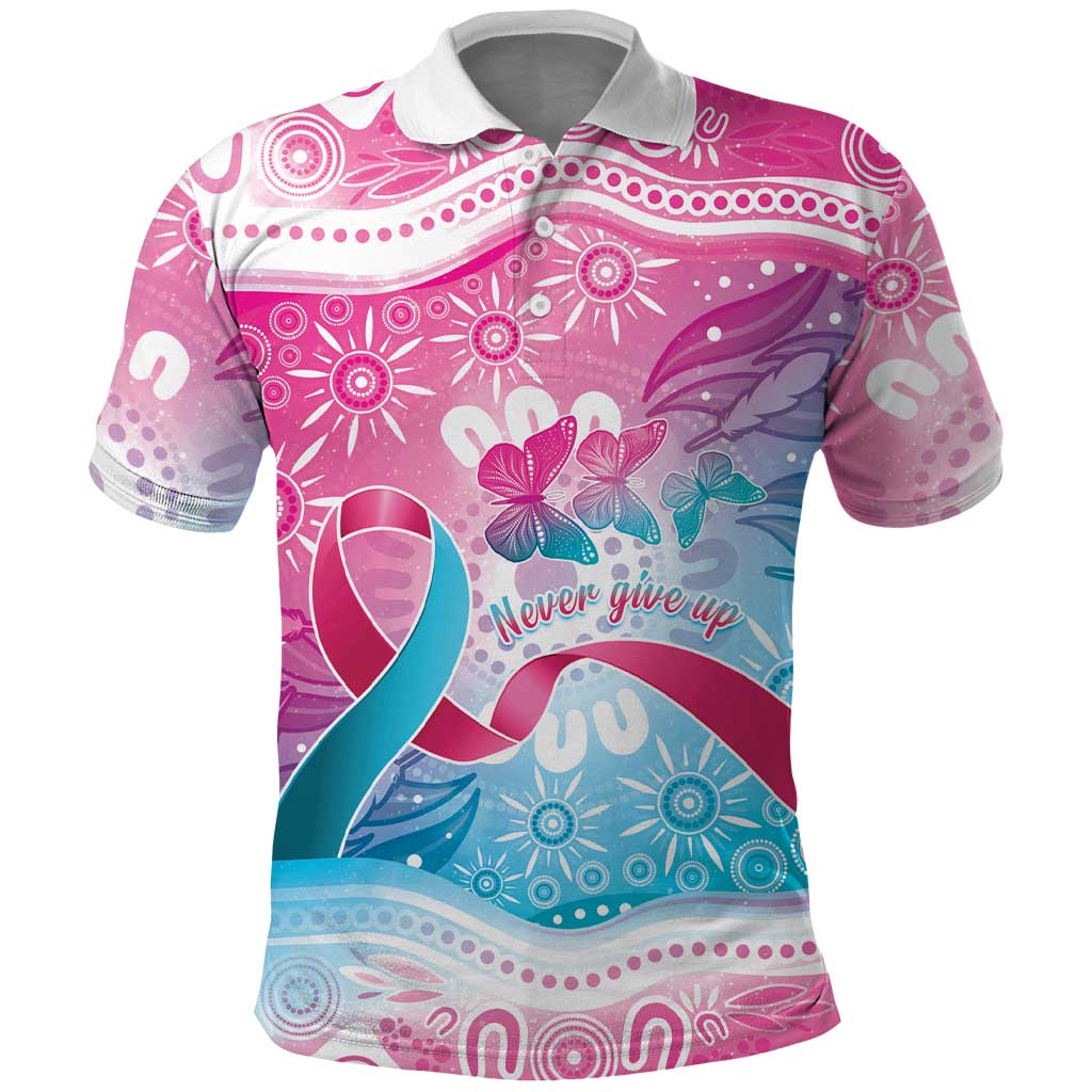 Australia Hereditary Cancer Awareness Polo Shirt Never Give Up