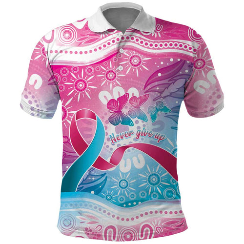 Australia Hereditary Cancer Awareness Polo Shirt Never Give Up