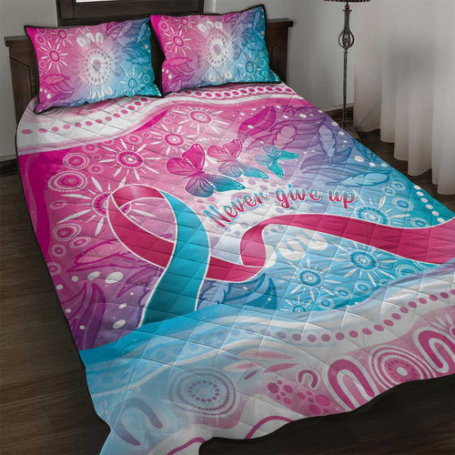 Australia Hereditary Cancer Awareness Quilt Bed Set Never Give Up