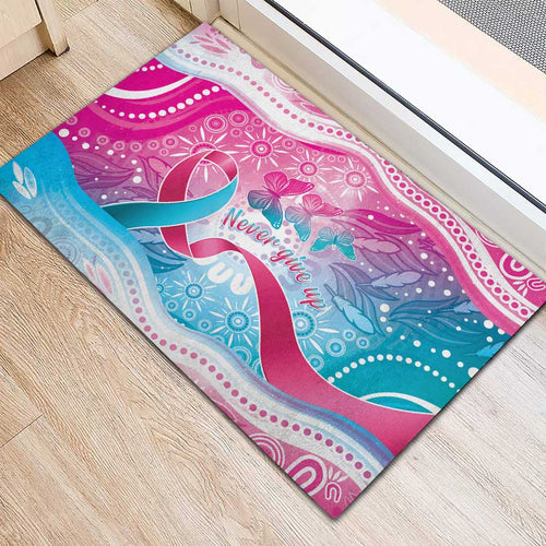 Australia Hereditary Cancer Awareness Rubber Doormat Never Give Up