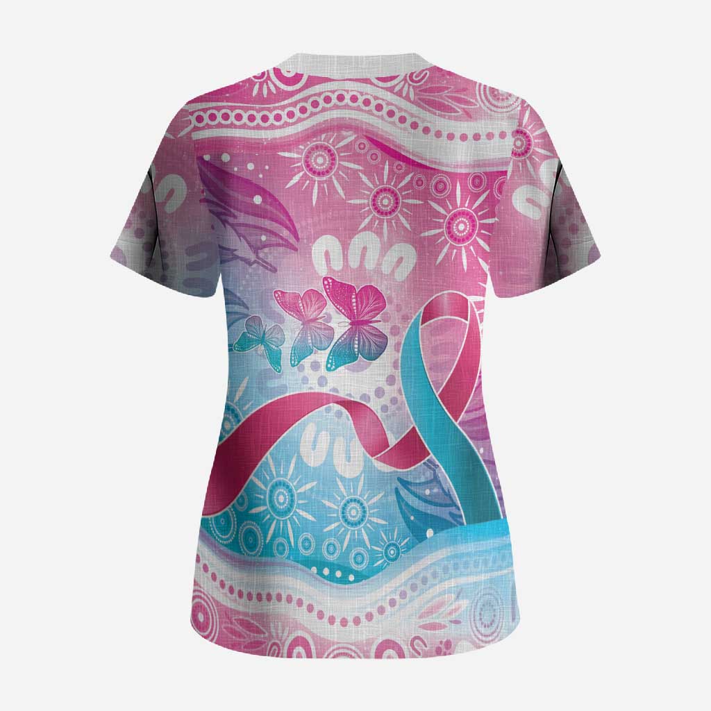 Australia Hereditary Cancer Awareness Scrub Top Never Give Up
