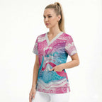 Australia Hereditary Cancer Awareness Scrub Top Never Give Up