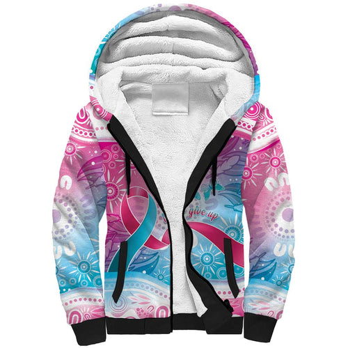 Australia Hereditary Cancer Awareness Sherpa Hoodie Never Give Up