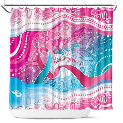 Australia Hereditary Cancer Awareness Shower Curtain Never Give Up