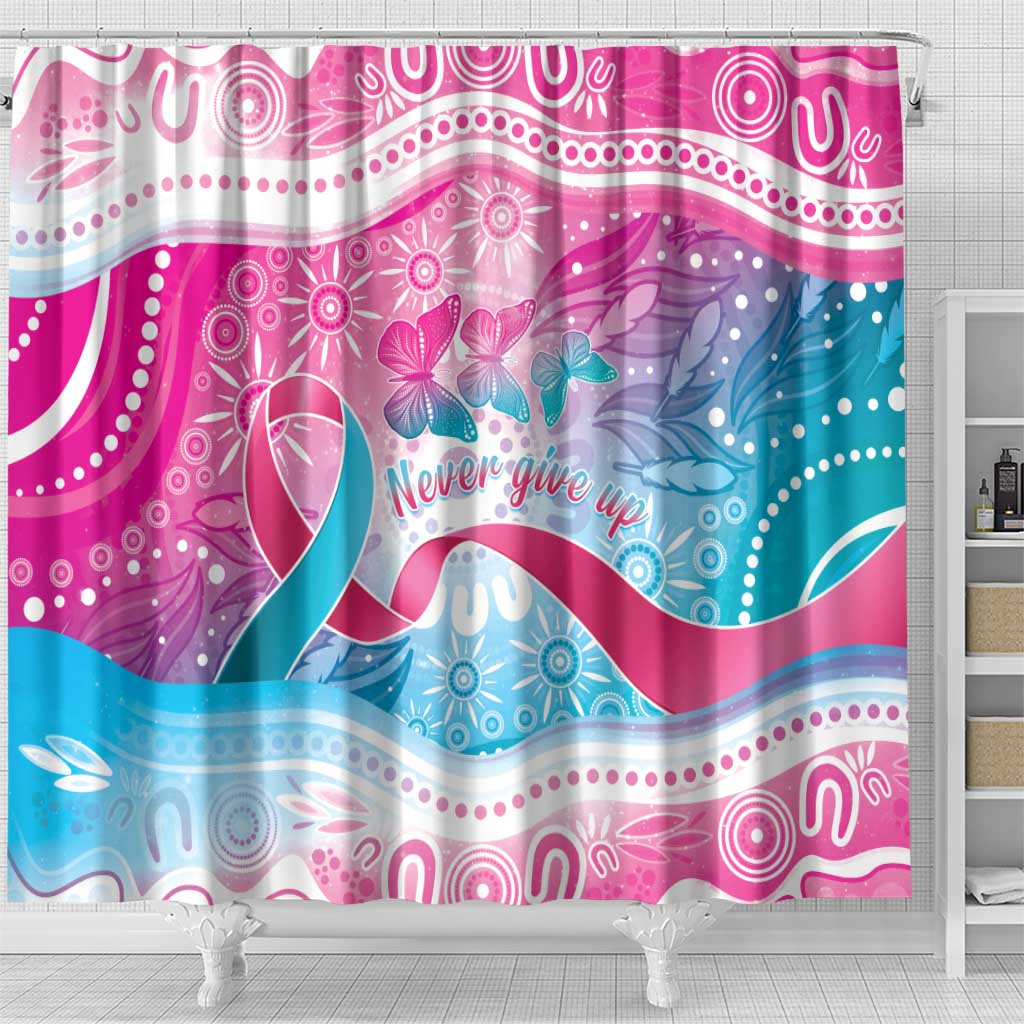 Australia Hereditary Cancer Awareness Shower Curtain Never Give Up