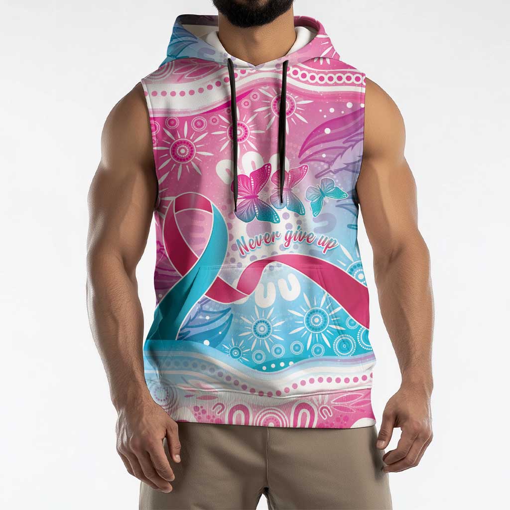 Australia Hereditary Cancer Awareness Sleeveless Hoodie Never Give Up