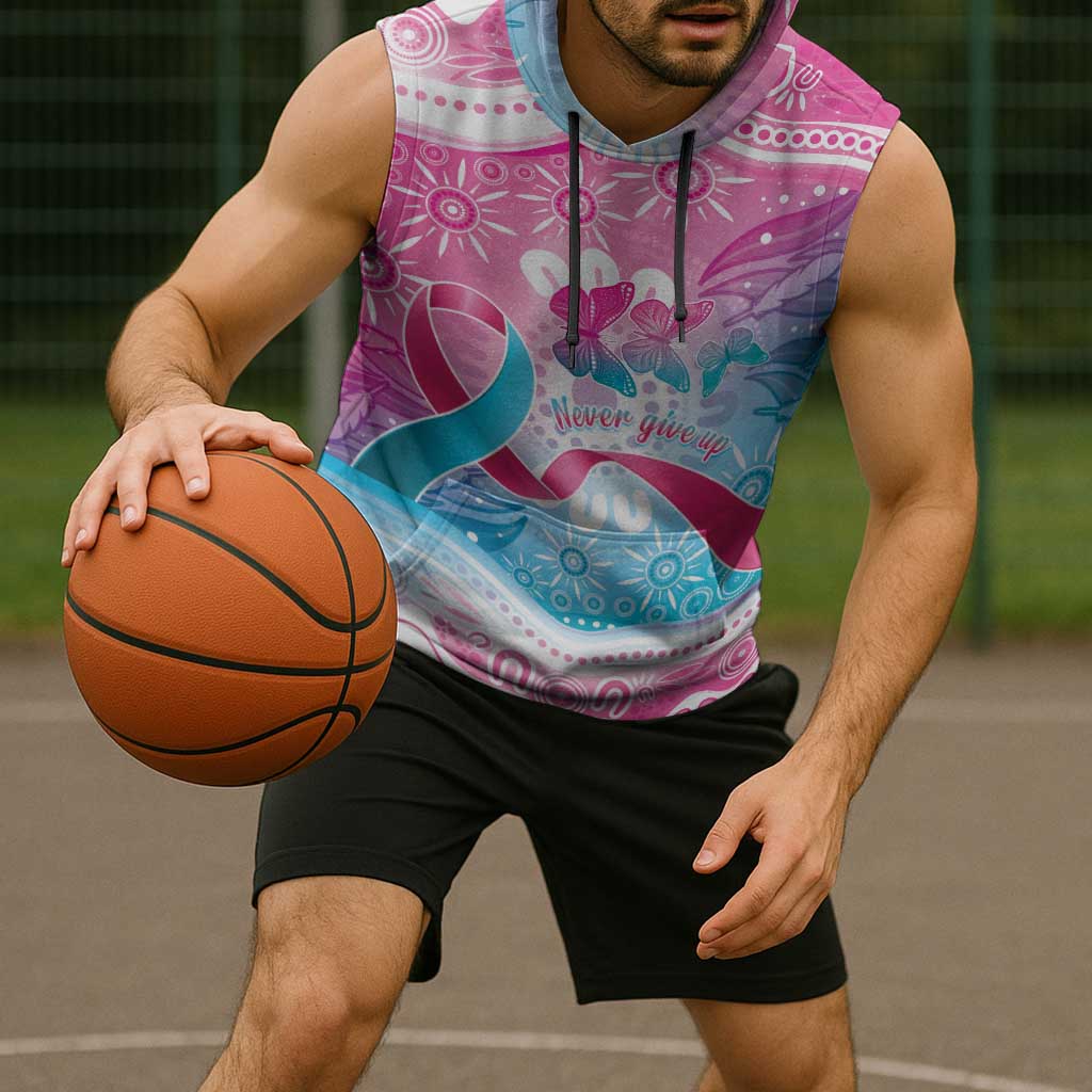 Australia Hereditary Cancer Awareness Sleeveless Hoodie Never Give Up