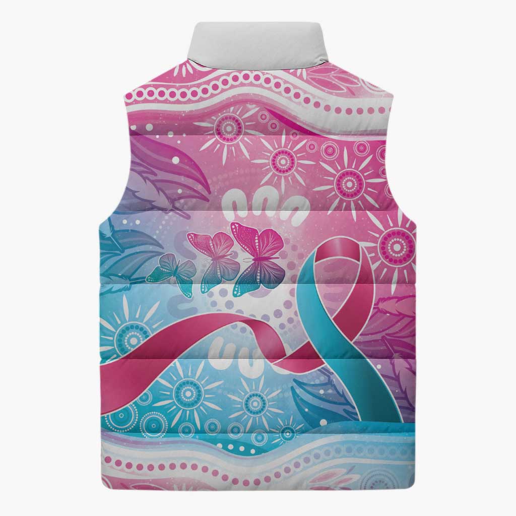 Australia Hereditary Cancer Awareness Sleeveless Puffer Jacket Never Give Up