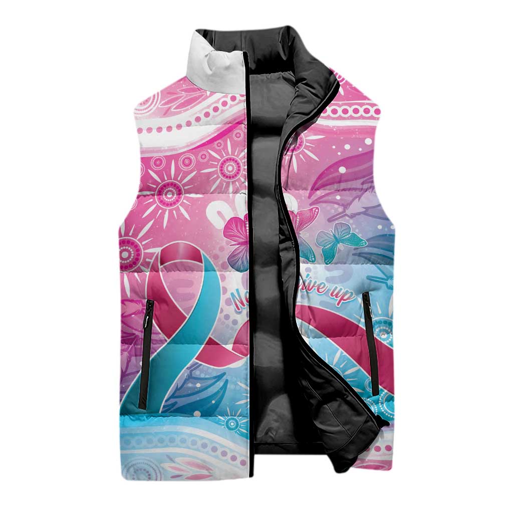 Australia Hereditary Cancer Awareness Sleeveless Puffer Jacket Never Give Up