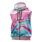Australia Hereditary Cancer Awareness Sleeveless Zip Hoodie Never Give Up