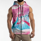 Australia Hereditary Cancer Awareness Sleeveless Zip Hoodie Never Give Up