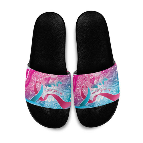 Australia Hereditary Cancer Awareness Slide Sandals Never Give Up