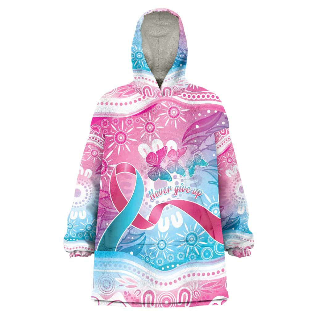Australia Hereditary Cancer Awareness Wearable Blanket Hoodie Never Give Up