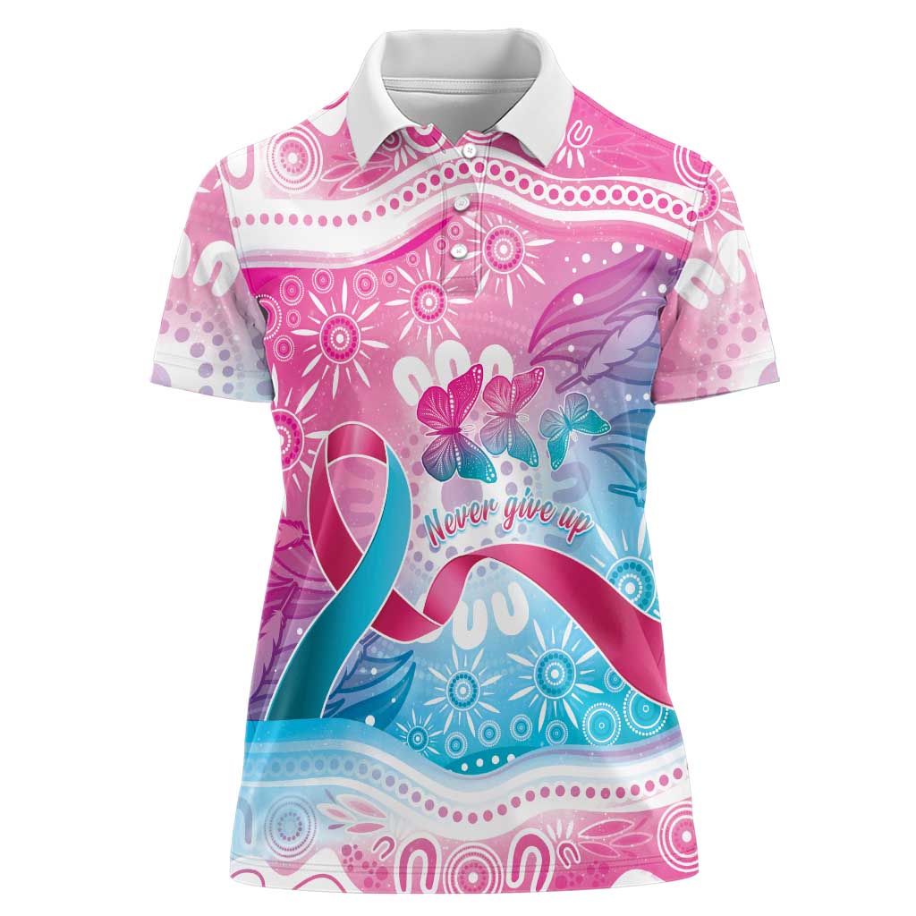 Australia Hereditary Cancer Awareness Women Polo Shirt Never Give Up