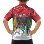 Personalised Christmas In July Family Matching Off Shoulder Maxi Dress and Hawaiian Shirt Funny Dabbing Dance Koala And Blue Penguins
