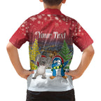 Personalised Christmas In July Hawaiian Shirt Funny Dabbing Dance Koala And Blue Penguins