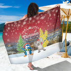Christmas In July Sarong Funny Dabbing Dance Koala And Blue Penguins