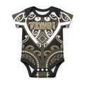 Custom Aotearoa Waikato Tainui Baby Onesie Maori Tribal Pattern
