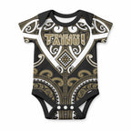 Custom Aotearoa Waikato Tainui Baby Onesie Maori Tribal Pattern