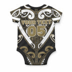 Custom Aotearoa Waikato Tainui Baby Onesie Maori Tribal Pattern