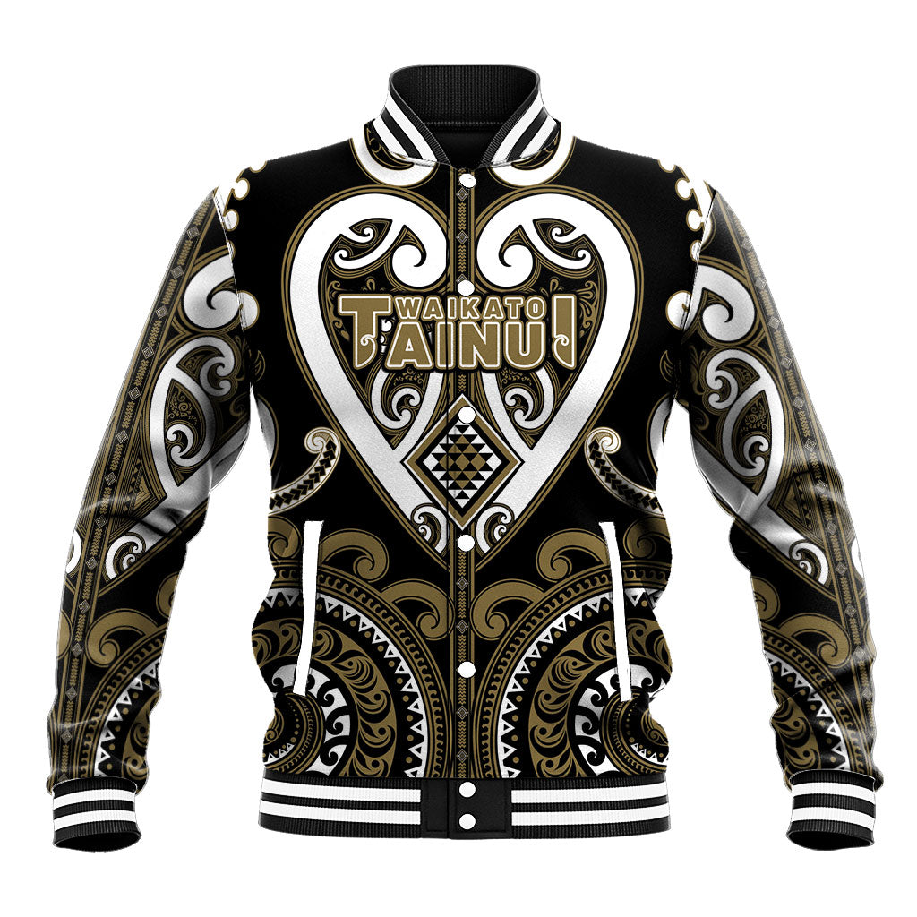 Custom Aotearoa Waikato Tainui Baseball Jacket Maori Tribal Pattern