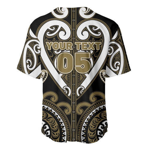 Custom Aotearoa Waikato Tainui Baseball Jersey Maori Tribal Pattern