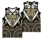 Custom Aotearoa Waikato Tainui Basketball Jersey Maori Tribal Pattern