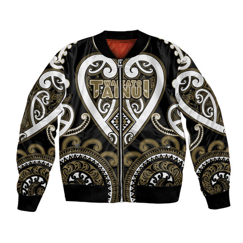 Custom Aotearoa Waikato Tainui Bomber Jacket Maori Tribal Pattern