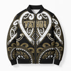 Custom Aotearoa Waikato Tainui Bomber Puffer Jacket Maori Tribal Pattern