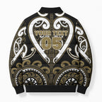 Custom Aotearoa Waikato Tainui Bomber Puffer Jacket Maori Tribal Pattern