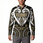 Custom Aotearoa Waikato Tainui Button Sweatshirt Maori Tribal Pattern