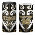 Custom Aotearoa Waikato Tainui 4 in 1 Can Cooler Tumbler Maori Tribal Pattern