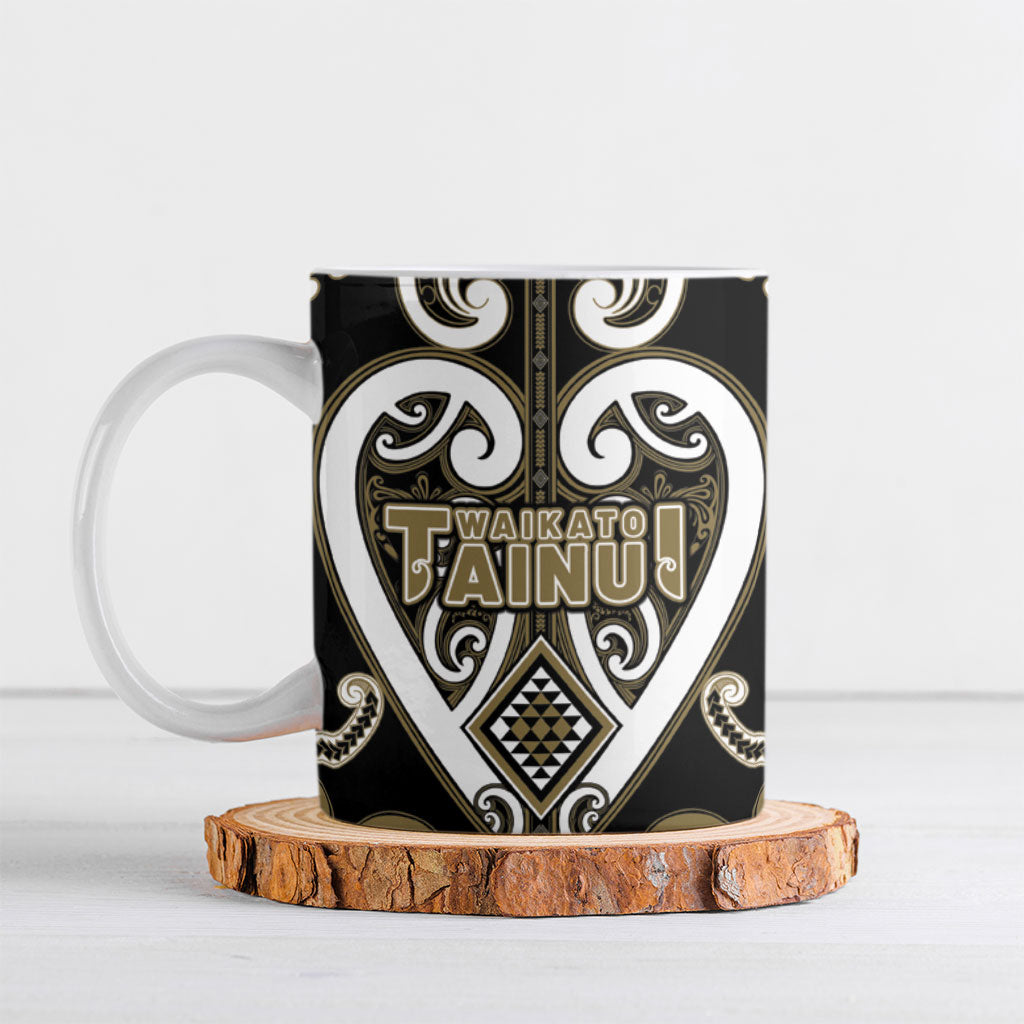 Custom Aotearoa Waikato Tainui Ceramic Mug Maori Tribal Pattern