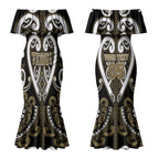 Custom Aotearoa Waikato Tainui Couples Matching Mermaid Dress and Long Sleeve Button Shirt Maori Tribal Pattern