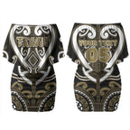 Custom Aotearoa Waikato Tainui Couples Matching Off Shoulder Short Dress and Hawaiian Shirt Maori Tribal Pattern
