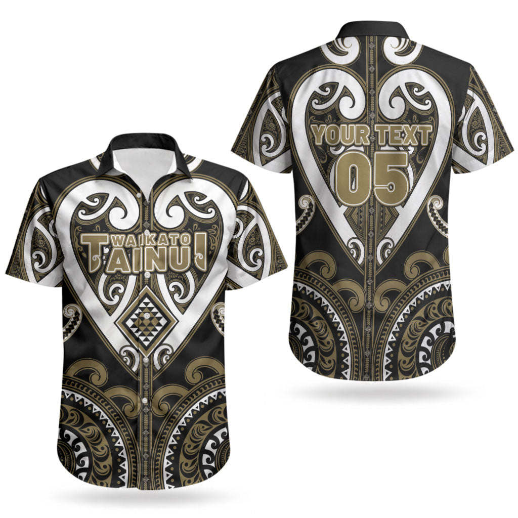 Custom Aotearoa Waikato Tainui Couples Matching Off The Shoulder Long Sleeve Dress and Hawaiian Shirt Maori Tribal Pattern