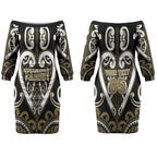 Custom Aotearoa Waikato Tainui Couples Matching Off The Shoulder Long Sleeve Dress and Hawaiian Shirt Maori Tribal Pattern