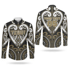 Custom Aotearoa Waikato Tainui Couples Matching Short Sleeve Bodycon Dress and Long Sleeve Button Shirt Maori Tribal Pattern