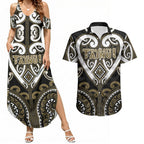 Custom Aotearoa Waikato Tainui Couples Matching Summer Maxi Dress and Hawaiian Shirt Maori Tribal Pattern