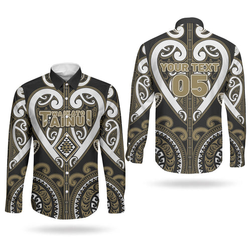 Custom Aotearoa Waikato Tainui Couples Matching Summer Maxi Dress and Long Sleeve Button Shirt Maori Tribal Pattern
