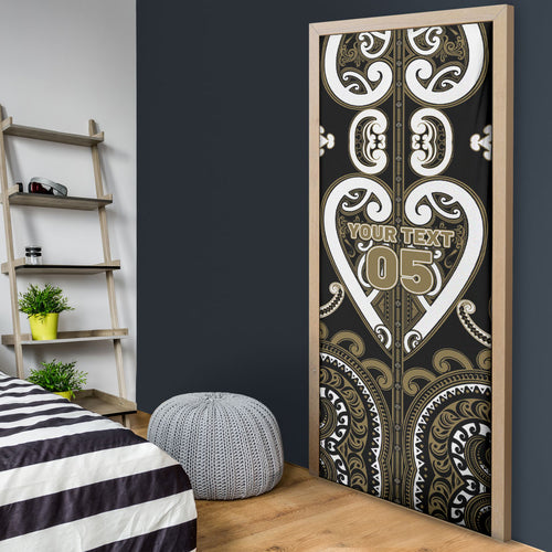 Custom Aotearoa Waikato Tainui Door Cover Maori Tribal Pattern