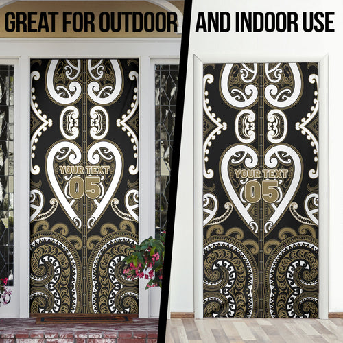 Custom Aotearoa Waikato Tainui Door Cover Maori Tribal Pattern