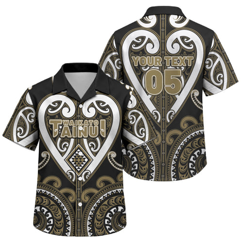 Custom Aotearoa Waikato Tainui Family Matching Long Sleeve Bodycon Dress and Hawaiian Shirt Maori Tribal Pattern