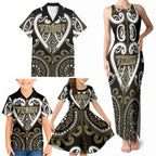 Custom Aotearoa Waikato Tainui Family Matching Tank Maxi Dress and Hawaiian Shirt Maori Tribal Pattern
