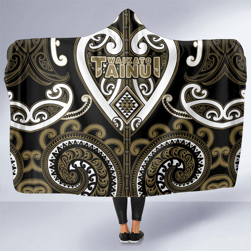 Aotearoa Waikato Tainui Hooded Blanket Maori Tribal Pattern