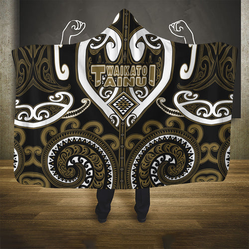 Aotearoa Waikato Tainui Hooded Blanket Maori Tribal Pattern