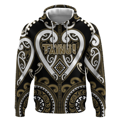 Custom Aotearoa Waikato Tainui Hoodie Maori Tribal Pattern