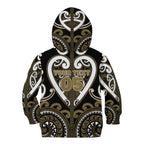Custom Aotearoa Waikato Tainui Kid Hoodie Maori Tribal Pattern