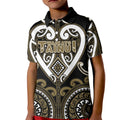 Custom Aotearoa Waikato Tainui Kid Polo Shirt Maori Tribal Pattern
